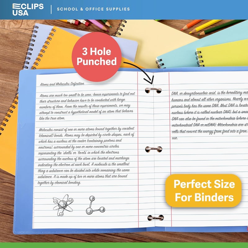 VEEBOOST Graph Paper Wide Ruled Loose Leaf Paper Wide Ruled Notebook Paper Lined Writing Filler Paper 10.5” x 8” 56 gsm 1800 Sheets 150 Sheet Per Pack (12 Pack) - Image 5